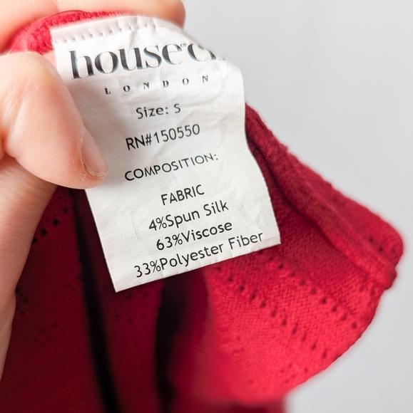 HOUSE OF CB Perla Cherry Pointelle Knit Top + Abigail Capri Trouser Red Set - Picture 16 of 16